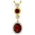 6 Carat Oval Shape Garnet and 0.6 Carat Diamond Necklace in 14 Karat Yellow Gold For Sale - Image 15 of 18