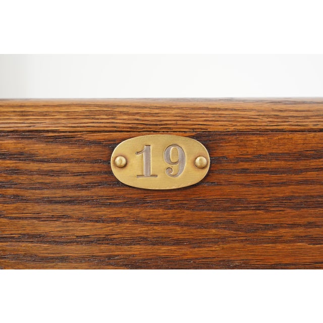 Wood Mid 20th Century Reclaimed Gothic 5 Ft. Oak Church Pew Bench For Sale - Image 7 of 10