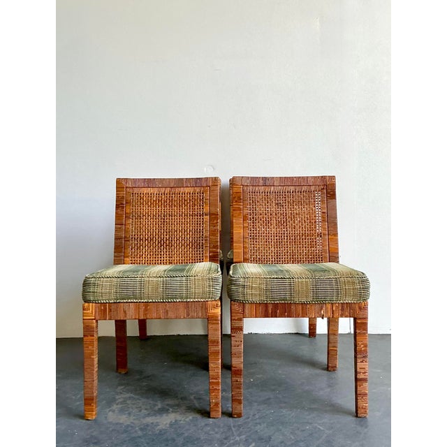 Vintage Bielecky Brothers Woven Rattan Dining Chairs - Set of 4 For Sale - Image 9 of 12