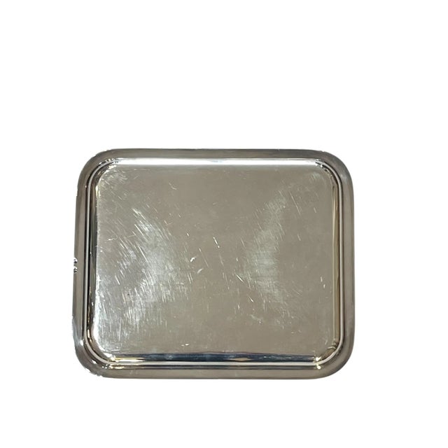 Mid 20th Century Antique French Art Deco Heavy Silver Plate Tray in the Style of Christofle For Sale - Image 5 of 13