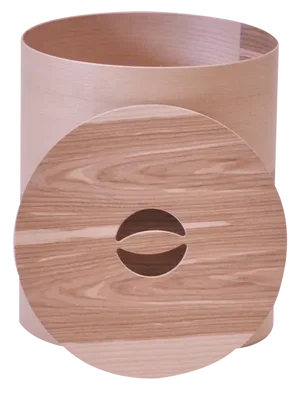 Round Container in Ash Wood by Villahomecollection