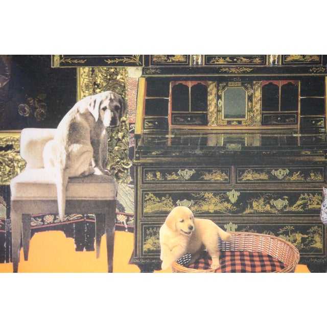 Delightful & whimsical decoupage panel by the late Mr David W Read of East Aurora, NY depicting an English country house...