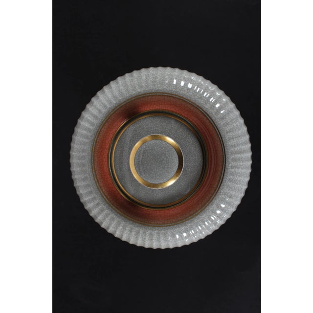 Ceramic Large Danish Porcelain Lidded Jar with Craclé-Glaze from Royal Copenhagen, 1950s For Sale - Image 7 of 11