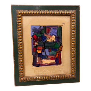 1962 Peter Robert Keil Mid-Century Neo-Expressionist Abstract Painting, Framed