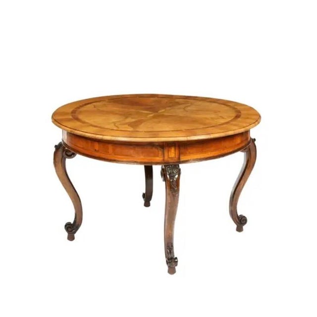 Italian Marquetry Inlaid Round Center Table For Sale - Image 9 of 11