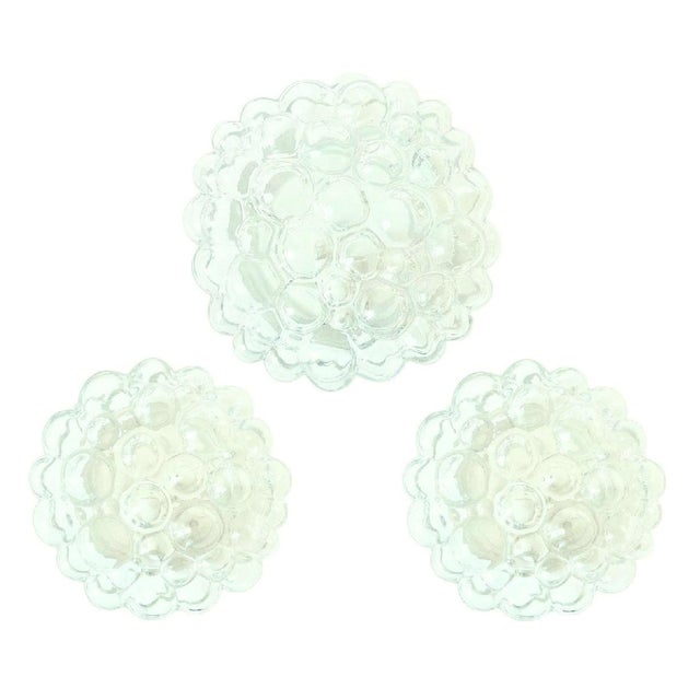 Mid-Century Modern Glass Ceiling Light and Wall Lights by Helena Tynell for Limburg, Germany, 1960s, Set of 3 For Sale - Image 11 of 11