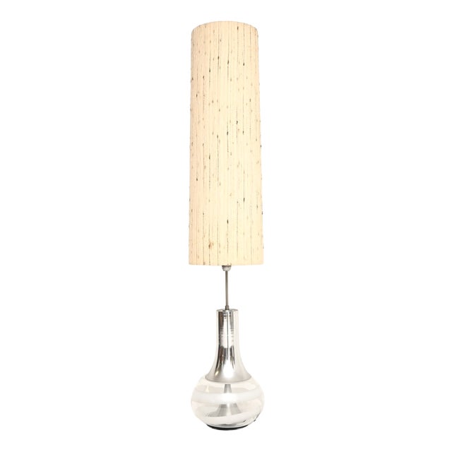 Vintage Glass and Chrome Lamp from Doria Leuchten, Germany, 1960s For Sale