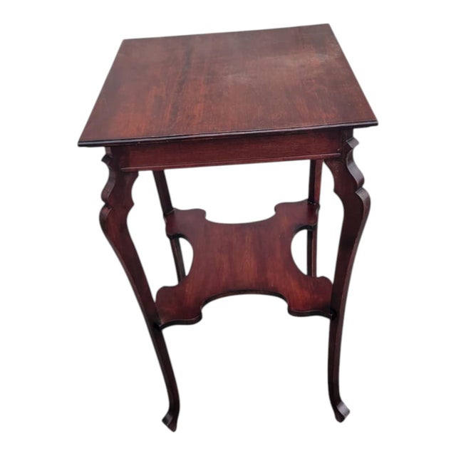 19th Century Solid Cherry Edwardian Two Tier Occasional Table For Sale In Philadelphia - Image 6 of 15
