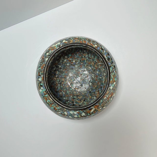 Large Jean Gerbino jardiniere in terre mêlée ceramic, created in Vallauris, France, during the 1950s and displaying the...