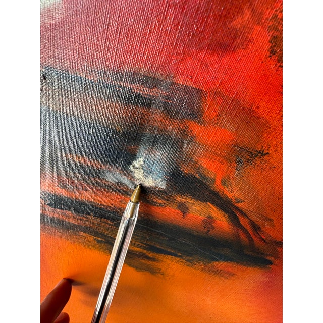 1960s Vintage Expressionist Abstract Acrylic on Canvas Painting For Sale - Image 9 of 12