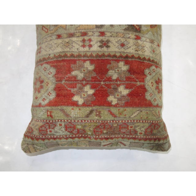 Folk Art Antique Zabihi Collection Turkish Sivas Rug Pillow For Sale - Image 3 of 4