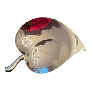 Vintage Fb Rodgers Mid Century Modern Silver Plated Leaf Form Dish Tray