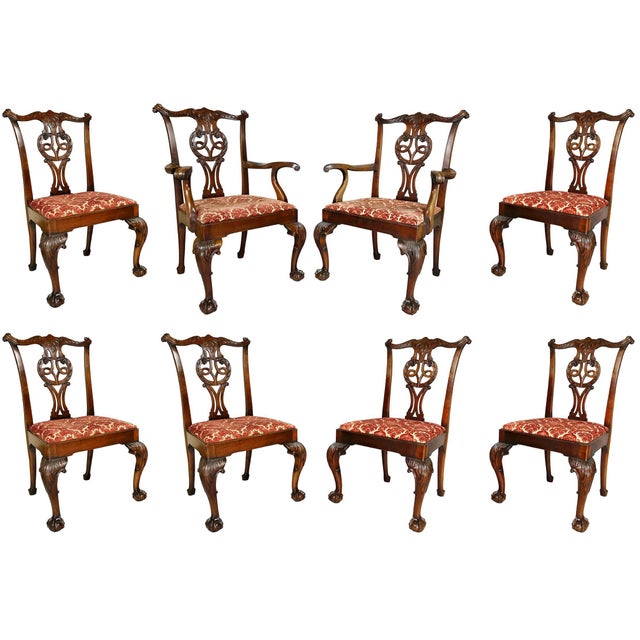 Set of Eight Waring and Gillow George III Style Mahogany Dining Chairs For Sale - Image 11 of 11