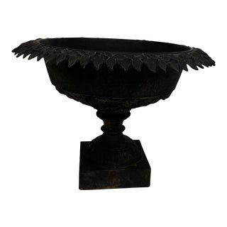 Late 19th Century Victorian Black Cast Iron Jardinière For Sale