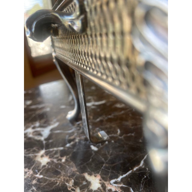 Vintage Silver-Plated Double Chafing Dish With Warming Burners For Sale - Image 6 of 15