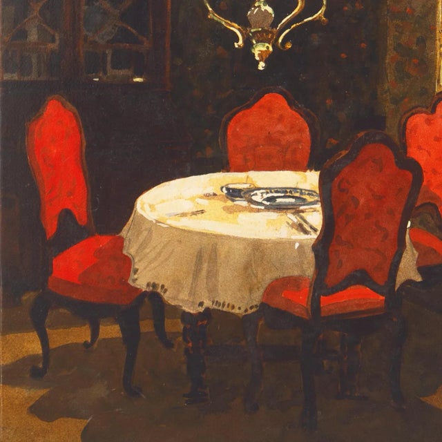 1970s 'Dining by Oil Lamp' by Aldo Riso, Paris, Rome, New York, Buenos Aires, Santa Maria Di Leuca For Sale - Image 5 of 10