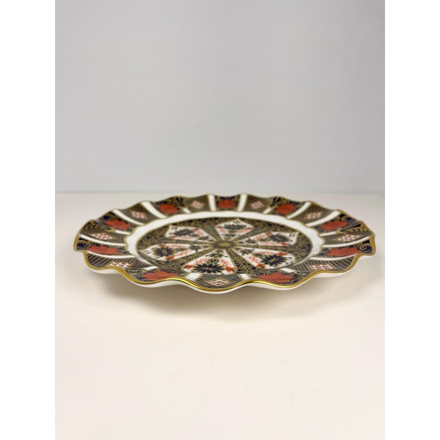 1980s 1980s Royal Crown Derby Old Imari 1128 Fluted Dessert Plate For Sale - Image 5 of 11