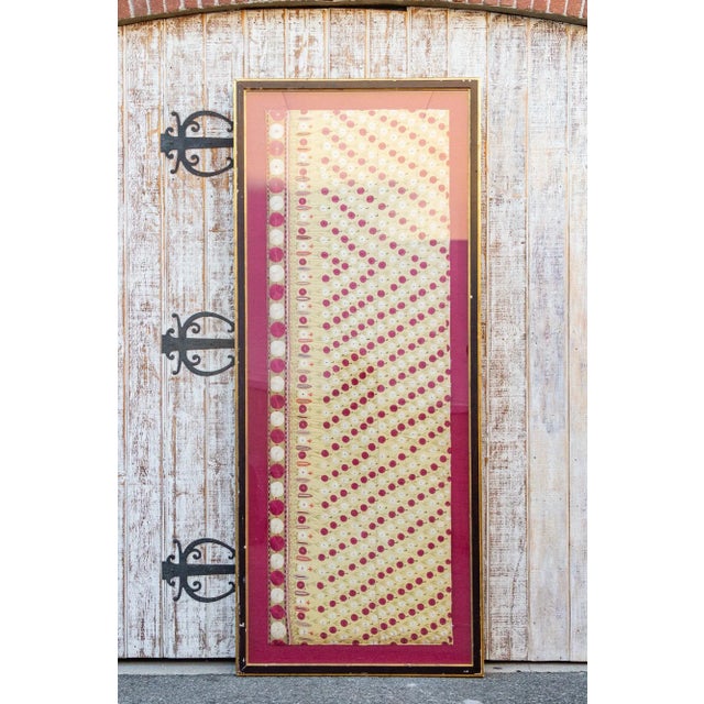 Antique Framed Silk Embroidered Wedding Shawl For Sale - Image 9 of 9