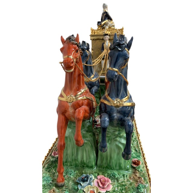 Ceramic Antique Franz Hermle Monumental Capodimonte Style Vienna Porcelain Sculpted Mantel Clock/Centerpiece For Sale - Image 7 of 17