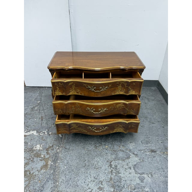 Brown Phyllis Andrade for White Furniture Company Chinoiserie Bombe Chest of Drawers, Vintage For Sale - Image 8 of 12