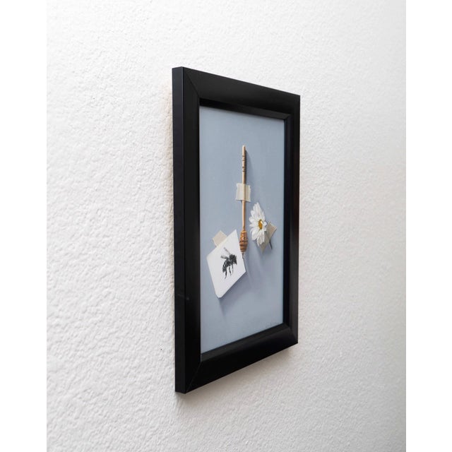 Contemporary Preserving Memories by Karina Rodríguez | Oil on aluminum panel Still life with a bee, honey dipper, and daisy. For Sale - Image 3 of 4