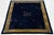 Textile 1920s Antique Chinese Art Deco Wool Rug in Midnight Blue & Ochre Gold For Sale - Image 7 of 12