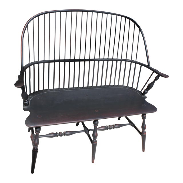 Handmade Black Windsor Bench Chairish