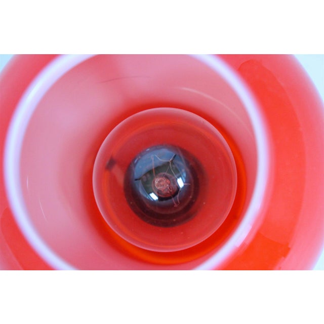 Glass Vintage Red Glass Table Lamp attributed to Štěpán Tabery, Former Czechoslovakia, 1970s For Sale - Image 7 of 8