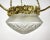 Metal 3-Arm Chandelier with Glass Shades and Brass Fitting For Sale - Image 7 of 11
