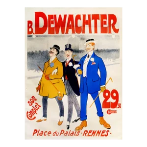 1931 Original French Belle Epoque Poster, Dewachter (Men's Fashion)