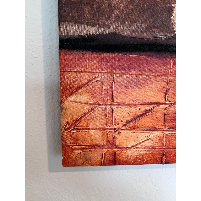 Abstract Modern Abstract Geometric Painting Signed Kaulani 2005 | 24x24" Textured Art For Sale - Image 3 of 9