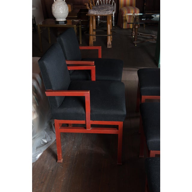 Set of Twelve Art Moderne Red Dining Chairs, 1940s For Sale - Image 13 of 13