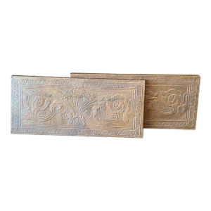 Pair of Hammered Copper Relief Wall Panels