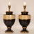 Frederick Cooper Vintage French Lamps Ceramic Baluster Vase Lamps Black Gold Cream - A Pair For Sale - Image 4 of 10