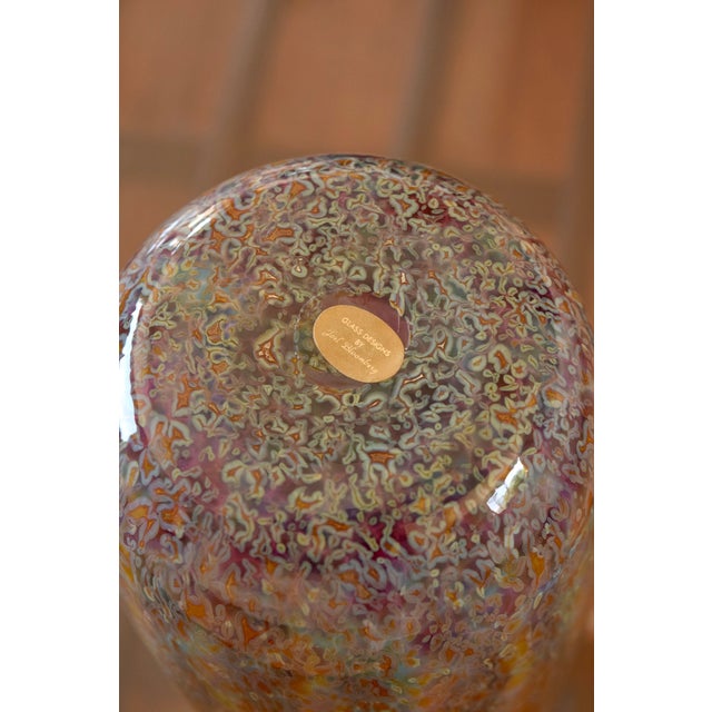 Glass 1980s Joel Bloomberg Iridescent Art Glass Vase For Sale - Image 7 of 7