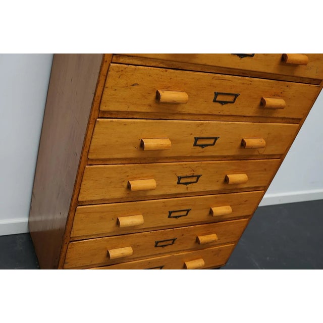 German Beech Industrial Apothecary Cabinet, Mid-20th Century For Sale - Image 6 of 14