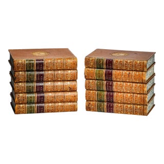 Set of 10, History of Greece by George Grote Complete 10 Volume Full Leather Antique Book Set For Sale