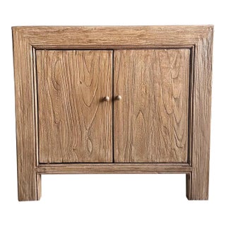 Niki Solid Reclaimed Elm Wood Nightstand in Natural Finish For Sale