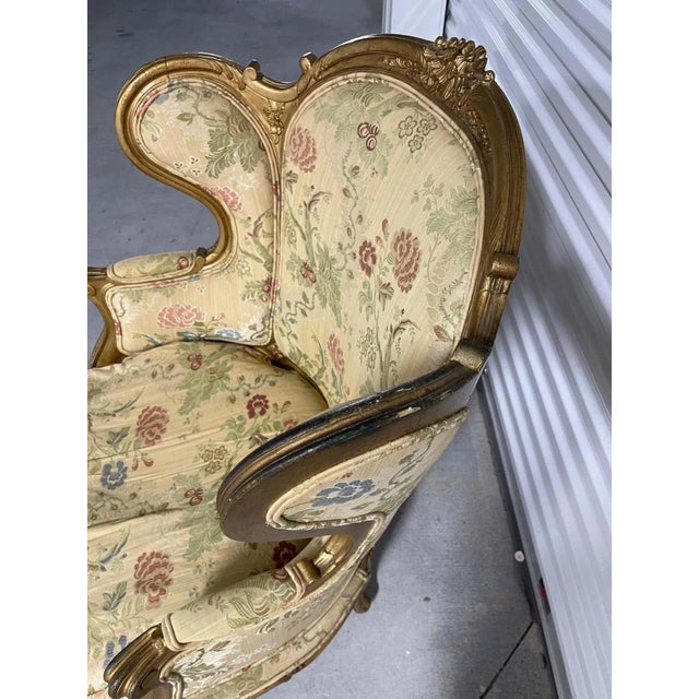 Late 19th Century Louis XV Style Carved Giltwood Duchesse Brisee - 2 Pieces For Sale - Image 9 of 13
