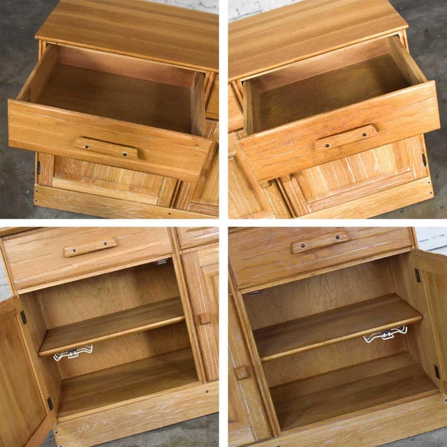 Mid 20th Century Rustic Small Credenzas or Buffet Cabinets Ranch Oak by A. Brandt Company, a Pair For Sale - Image 11 of 13