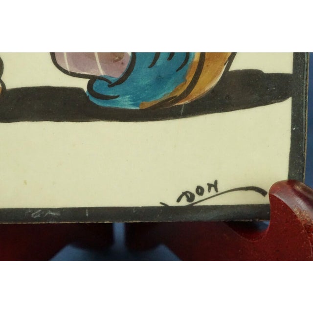 White Majolica Tiles with Snow White and the Dwarfs by Leonello Donnini, 1920s, Set of 4 For Sale - Image 8 of 18