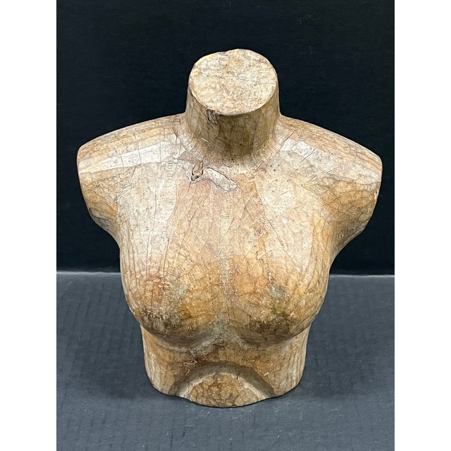 ITEM NAME: Late 20th Century Carved Solid Wood Female Torso Sculpture ORIGIN: Philippines AGES: Late 20th Century...