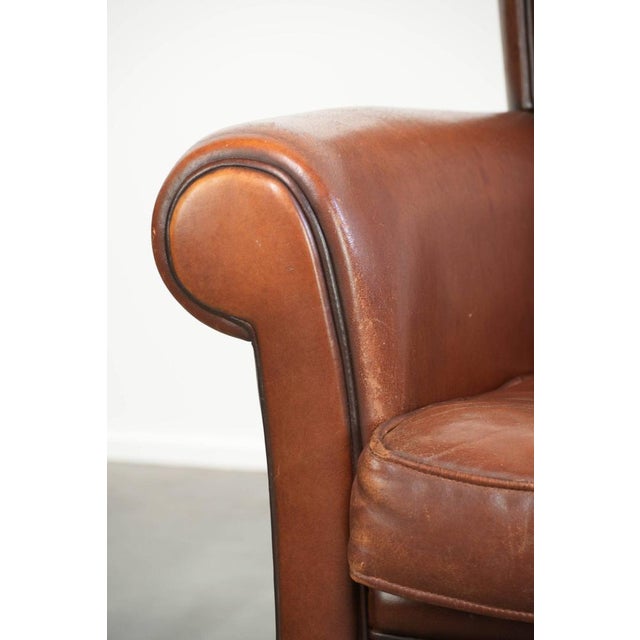English Style Club Chair in Sheepskin Leather For Sale - Image 10 of 14