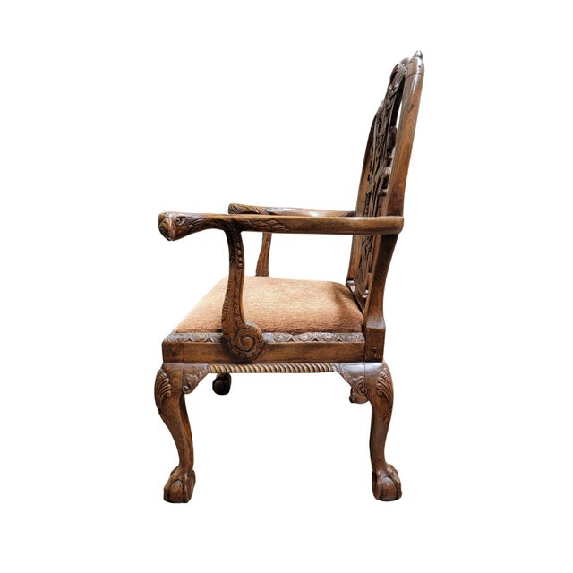 English A Late 19th Century Georgian Style Armchair For Sale - Image 3 of 7
