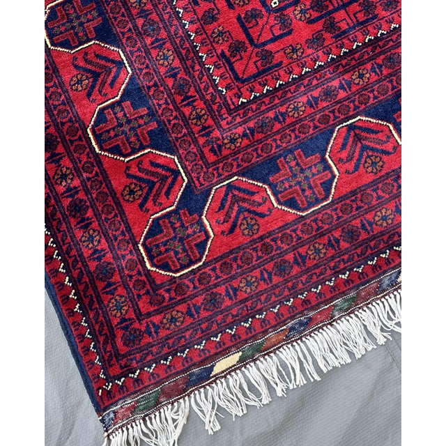 Textile Afghan Turkmen Khal Mohammadi Hand-Knotted Wool Rug, 10' X 6'6" For Sale - Image 7 of 9