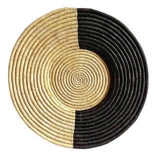Vintage Mali Basket Weave Modern Tribal Wall Art Plate For Sale