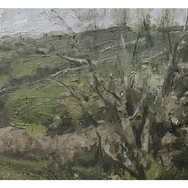 Contemporary Near Galway by Jim Beckner | Oil on Canvas Landscape with trees and rolling hills For Sale - Image 3 of 5