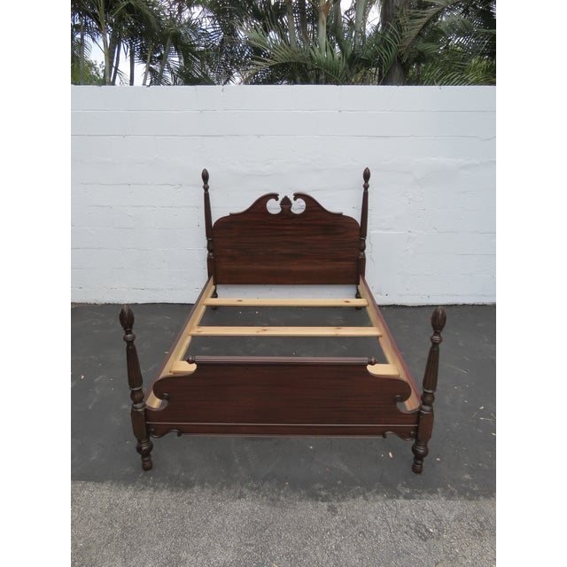 Wood 1940s Mahogany Full Size Poster Pineapple Finial Bed 6412 For Sale - Image 7 of 18