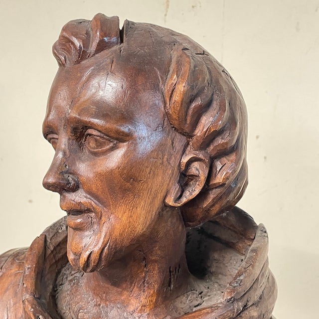 18th Century Baroque Wooden Sculpture of St. Francis of Assisi, Italy For Sale - Image 18 of 18