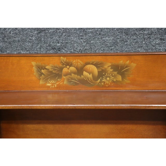 Mid-Century Hitchcock Style Cherry Writing Desk With Stenciled Fruit Decoration For Sale In Philadelphia - Image 6 of 15
